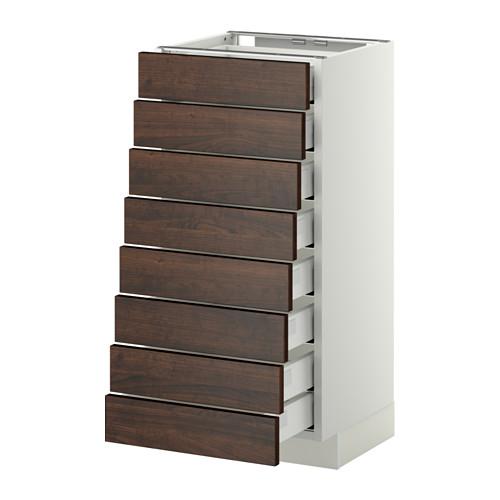 МЕТОД / МАКСИМЕРА Наполн шкаф 8 фронт/8 низк ящиков - белый, Эдсерум под дерево коричневый, 40x37 см