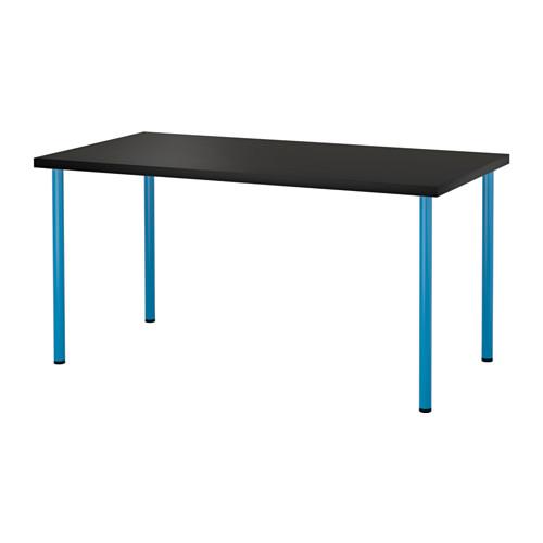 ЛИННМОН / АДИЛЬС Стол - черно-коричневый/синий ЛИННМОН / АДИЛЬС Стол - черно-коричневый/синий
