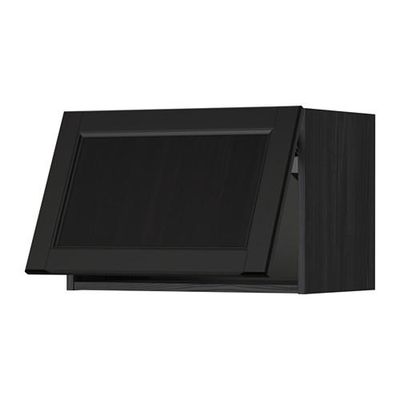 МЕТОД Горизонтальный навесной шкаф - 60x40 см, Лаксарби черно-коричневый, под дерево черный