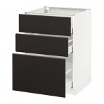МЕТОД / МАКСИМЕРА Напольный шкаф с 3 ящиками - белый, Кунгсбакка антрацит, 60x60 см МЕТОД / МАКСИМЕРА Напольный шкаф с 3 ящиками - белый, Кунгсбакка антрацит, 60x60 см