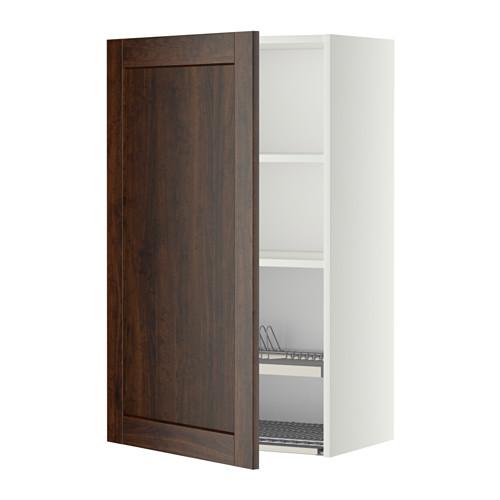 МЕТОД Шкаф навесной с сушкой - белый, Эдсерум под дерево коричневый, 60x100 см МЕТОД Шкаф навесной с сушкой - белый, Эдсерум под дерево коричневый, 60x100 см