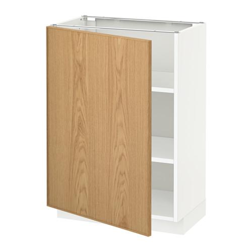МЕТОД Напольный шкаф с полками - белый, Экестад дуб, 60x37 см МЕТОД Напольный шкаф с полками - белый, Экестад дуб, 60x37 см