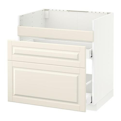 МЕТОД Напол шк д/мойки ХАВСЕН/3фасада/2ящ - белый, Будбин белый с оттенком, 80x60 см МЕТОД Напол шк д/мойки ХАВСЕН/3фасада/2ящ - белый, Будбин белый с оттенком, 80x60 см