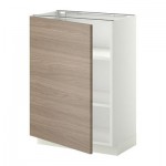 МЕТОД Напольный шкаф с полками - 60x37 см, Брокхульт под грецкий орех светло-серый, белый