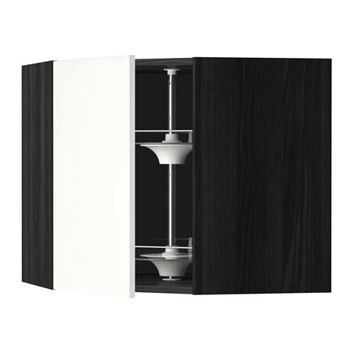 METOD угл нвсн шкф с вращающ секц черный/Хэггеби белый 68x60 см