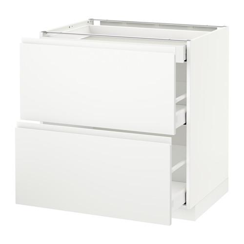 МЕТОД / МАКСИМЕРА Напольный шкаф/2фасада/3ящика - белый, Воксторп белый, 80x60 см