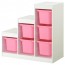 ТРУФАСТ Комбинация д/хранения - белый/розовый
