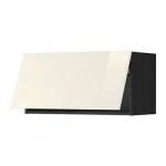 МЕТОД Горизонтальный навесной шкаф - 80x40 см, Рингульт глянцевый кремовый, под дерево черный МЕТОД Горизонтальный навесной шкаф - 80x40 см, Рингульт глянцевый кремовый, под дерево черный