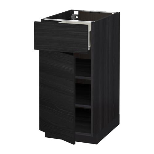 МЕТОД / ФОРВАРА Напольный шкаф с ящиком/дверью - под дерево черный, Тингсрид под дерево черный, 40x60 см