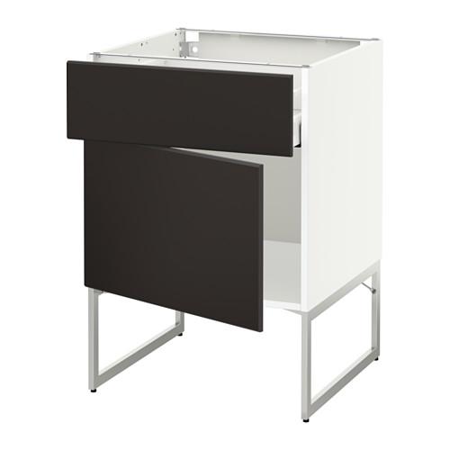 МЕТОД / МАКСИМЕРА Напольный шкаф с ящиком/дверью - белый, Кунгсбакка антрацит, 60x60x60 см МЕТОД / МАКСИМЕРА Напольный шкаф с ящиком/дверью - белый, Кунгсбакка антрацит, 60x60x60 см