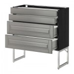 МЕТОД / ФОРВАРА Нплн шк 4 фронт/2 низк/2средн ящ - 80x37x60 см, Будбин серый, под дерево черный МЕТОД / ФОРВАРА Нплн шк 4 фронт/2 низк/2средн ящ - 80x37x60 см, Будбин серый, под дерево черный