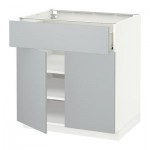 МЕТОД / ФОРВАРА Напольный шкаф+ящик/2дверцы - 80x60 см, Веддинге серый, белый МЕТОД / ФОРВАРА Напольный шкаф+ящик/2дверцы - 80x60 см, Веддинге серый, белый