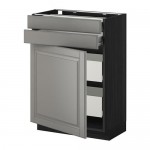 МЕТОД / ФОРВАРА Нплн шк двр/2фрнт/2нзк/2срд ящ - под дерево черный, Будбин серый, 60x37 см МЕТОД / ФОРВАРА Нплн шк двр/2фрнт/2нзк/2срд ящ - под дерево черный, Будбин серый, 60x37 см