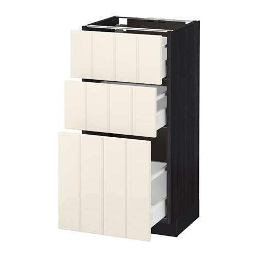МЕТОД / МАКСИМЕРА Напольный шкаф с 3 ящиками - под дерево черный, Хитарп белый с оттенком, 40x37 см МЕТОД / МАКСИМЕРА Напольный шкаф с 3 ящиками - под дерево черный, Хитарп белый с оттенком, 40x37 см
