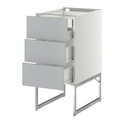 МЕТОД / ФОРВАРА Напольн шкаф 3фронт пнл/2низ/2ср ящ - 40x60x60 см, Веддинге серый, белый МЕТОД / ФОРВАРА Напольн шкаф 3фронт пнл/2низ/2ср ящ - 40x60x60 см, Веддинге серый, белый