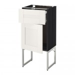 МЕТОД / ФОРВАРА Напольный шкаф с ящиком/дверью - 40x37x60 см, Сэведаль белый, под дерево черный