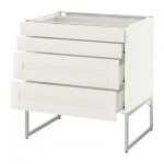 МЕТОД / ФОРВАРА Нплн шк 4 фронт/2 низк/2средн ящ - 80x60x60 см, Сэведаль белый, белый