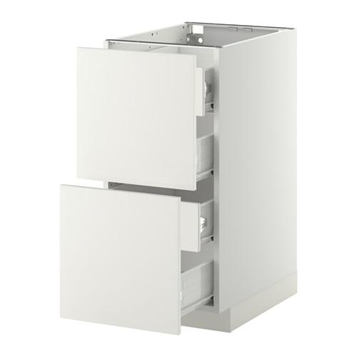 МЕТОД / ФОРВАРА Напольн шкаф 2 фронт пнл/4 средн ящ - белый, Хэггеби белый, 40x60 см