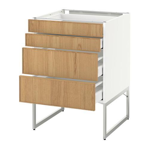 МЕТОД / МАКСИМЕРА Нплн шк 4 фронт/2 низк/2средн ящ - белый, Экестад дуб, 60x60x60 см МЕТОД / МАКСИМЕРА Нплн шк 4 фронт/2 низк/2средн ящ - белый, Экестад дуб, 60x60x60 см