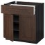 МЕТОД / МАКСИМЕРА Напольный шкаф+ящик/2дверцы - под дерево черный, Эдсерум под дерево коричневый, 80x60 см