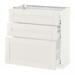 МЕТОД / МАКСИМЕРА Напольный шкаф с 3 ящиками - белый, Сэведаль белый, 80x37 см