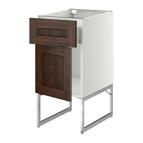 МЕТОД / ФОРВАРА Напольный шкаф с ящиком/дверью - 40x60x60 см, Эдсерум под дерево коричневый, белый МЕТОД / ФОРВАРА Напольный шкаф с ящиком/дверью - 40x60x60 см, Эдсерум под дерево коричневый, белый