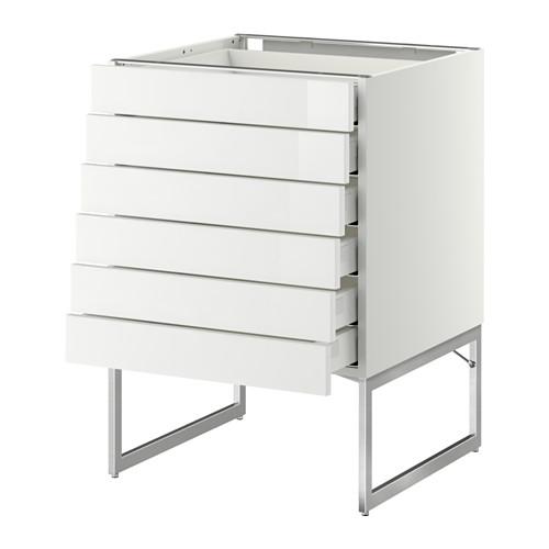 МЕТОД / МАКСИМЕРА Напольн шкаф 6фронт пнл/6 низ ящ - белый, Рингульт глянцевый белый, 60x60x60 см МЕТОД / МАКСИМЕРА Напольн шкаф 6фронт пнл/6 низ ящ - белый, Рингульт глянцевый белый, 60x60x60 см