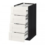 МЕТОД / МАКСИМЕРА Нплн шк 4фрнт/2нзк/3срд ящ - под дерево черный, Сэведаль белый, 40x60 см МЕТОД / МАКСИМЕРА Нплн шк 4фрнт/2нзк/3срд ящ - под дерево черный, Сэведаль белый, 40x60 см