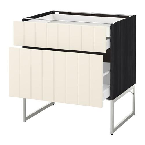 МЕТОД / МАКСИМЕРА Напольн шкаф 2фронт пнл/2низ/1вс ящ - под дерево черный, Хитарп белый с оттенком, 80x60x60 см МЕТОД / МАКСИМЕРА Напольн шкаф 2фронт пнл/2низ/1вс ящ - под дерево черный, Хитарп белый с оттенком, 80x60x60 см