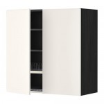 МЕТОД Навесной шкаф с посуд суш/2 дврц - под дерево черный, Веддинге белый, 80x80 см МЕТОД Навесной шкаф с посуд суш/2 дврц - под дерево черный, Веддинге белый, 80x80 см