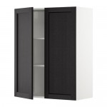 МЕТОД Навесной шкаф с полками/2дверцы - белый, Лерх черная морилка, 80x100 см МЕТОД Навесной шкаф с полками/2дверцы - белый, Лерх черная морилка, 80x100 см