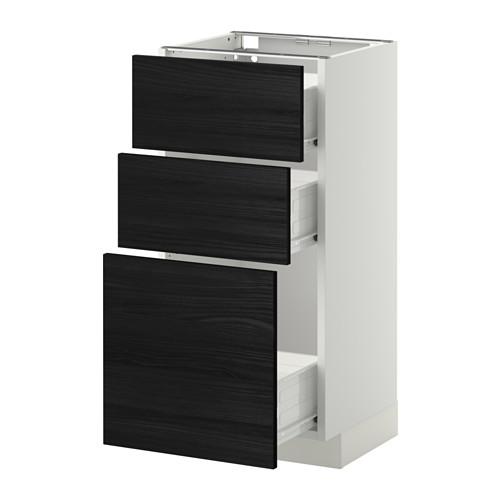 МЕТОД / ФОРВАРА Нплн шк 3 фрнт/3 средн ящика - белый, Тингсрид под дерево черный, 40x37 см МЕТОД / ФОРВАРА Нплн шк 3 фрнт/3 средн ящика - белый, Тингсрид под дерево черный, 40x37 см