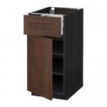 МЕТОД / МАКСИМЕРА Напольный шкаф с ящиком/дверью - под дерево черный, Эдсерум под дерево коричневый, 40x60 см МЕТОД / МАКСИМЕРА Напольный шкаф с ящиком/дверью - под дерево черный, Эдсерум под дерево коричневый, 40x60 см