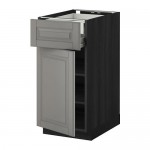 МЕТОД / ФОРВАРА Напольн шкаф двр/фр пнл/плк/2низ ящ - под дерево черный, Будбин серый, 40x60 см МЕТОД / ФОРВАРА Напольн шкаф двр/фр пнл/плк/2низ ящ - под дерево черный, Будбин серый, 40x60 см