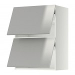 METOD навесной шкаф/2 дверцы, горизонтал белый/Гревста нержавеющ сталь 60x38.8x80 cm