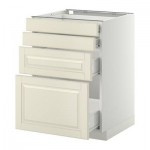 МЕТОД / ФОРВАРА Напольн шкаф 4 фронт панели/4 ящика - 60x60 см, Будбин белый с оттенком, белый МЕТОД / ФОРВАРА Напольн шкаф 4 фронт панели/4 ящика - 60x60 см, Будбин белый с оттенком, белый