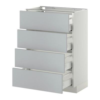 МЕТОД / МАКСИМЕРА Напольн шкаф 4 фронт панели/4 ящика - 60x37 см, Веддинге серый, белый МЕТОД / МАКСИМЕРА Напольн шкаф 4 фронт панели/4 ящика - 60x37 см, Веддинге серый, белый