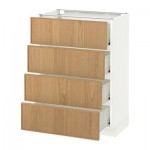 МЕТОД / ФОРВАРА Напольн шкаф 4 фронт панели/4 ящика - 60x37 см, Экестад дуб, белый МЕТОД / ФОРВАРА Напольн шкаф 4 фронт панели/4 ящика - 60x37 см, Экестад дуб, белый