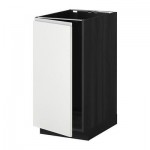 МЕТОД Наполный шкаф д/мойки/мусорн конт - Нодста белый/алюминий, под дерево черный