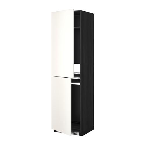 МЕТОД Высок шкаф д холодильн/мороз - под дерево черный, Веддинге белый, 60x60x220 см
