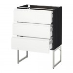 МЕТОД / МАКСИМЕРА Нплн шк 3 фрнт/3 средн ящика - под дерево черный, Воксторп белый, 60x37x60 см МЕТОД / МАКСИМЕРА Нплн шк 3 фрнт/3 средн ящика - под дерево черный, Воксторп белый, 60x37x60 см