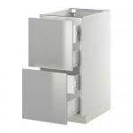 МЕТОД / ФОРВАРА Напольн шкаф 2 фронт пнл/4 средн ящ - белый, Гревста нержавеющ сталь, 40x60 см МЕТОД / ФОРВАРА Напольн шкаф 2 фронт пнл/4 средн ящ - белый, Гревста нержавеющ сталь, 40x60 см