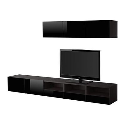 BESTÅ tv-meubel combinatie - hoogglans zwart (s69006518) prijsvergelijking