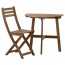 АСКХОЛЬМЕН Стол+1 складной стул, д/сада - Аскхольмен серо-коричневая морилка