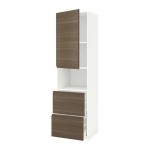 МЕТОД / МАКСИМЕРА Высокий шкаф д/СВЧ/дверца/2ящика - белый, Воксторп под грецкий орех, 60x60x220 см МЕТОД / МАКСИМЕРА Высокий шкаф д/СВЧ/дверца/2ящика - белый, Воксторп под грецкий орех, 60x60x220 см