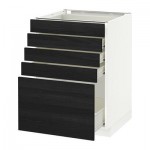 МЕТОД / ФОРВАРА Напольный шкаф с 5 ящиками - 60x60 см, Тингсрид под дерево черный, белый