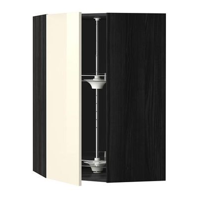 МЕТОД Угл нвсн шкф с вращающ секц - 68x100 см, Рингульт глянцевый кремовый, под дерево черный МЕТОД Угл нвсн шкф с вращающ секц - 68x100 см, Рингульт глянцевый кремовый, под дерево черный