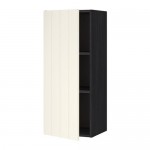 МЕТОД Шкаф навесной с полкой - под дерево черный, Хитарп белый с оттенком, 40x100 см