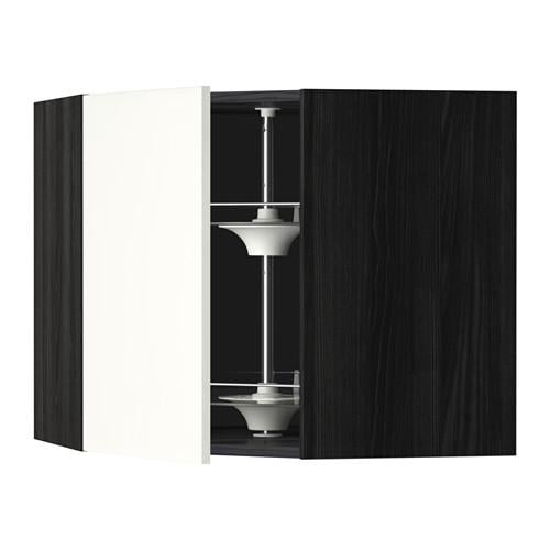 МЕТОД Угл нвсн шкф с вращающ секц - под дерево черный, Хэггеби белый, 68x60 см