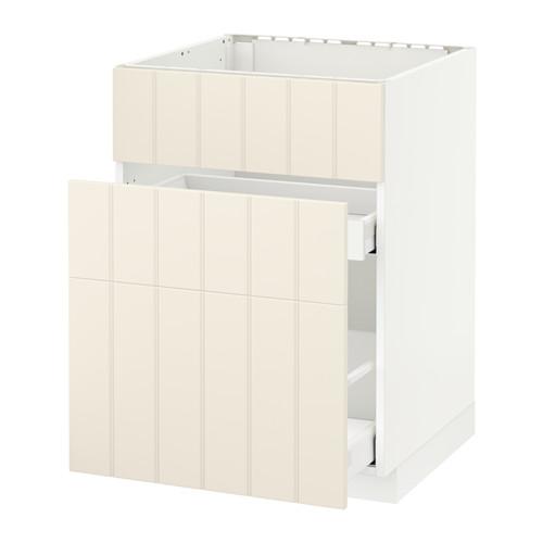 МЕТОД / МАКСИМЕРА Напольн шк п-мойку+3фрнт пнл/2ящ - белый, Хитарп белый с оттенком, 60x60 см МЕТОД / МАКСИМЕРА Напольн шк п-мойку+3фрнт пнл/2ящ - белый, Хитарп белый с оттенком, 60x60 см